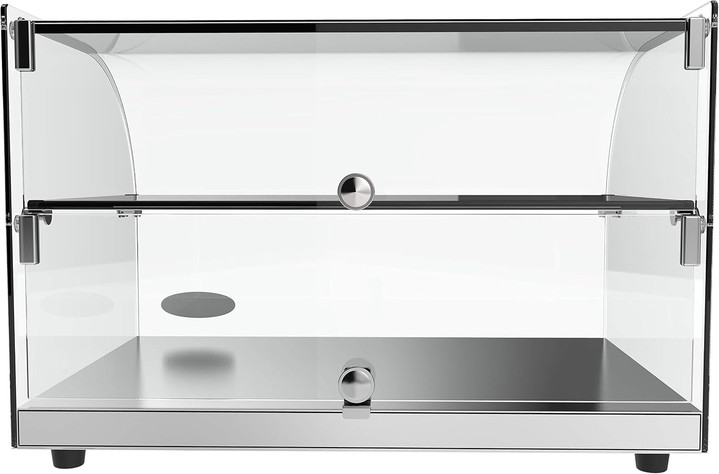Koolmore - DC-2C 22" Commercial Countertop Bakery Display Case with Front Curved Glass and Rear Door - 1.5 Cu. Ft.