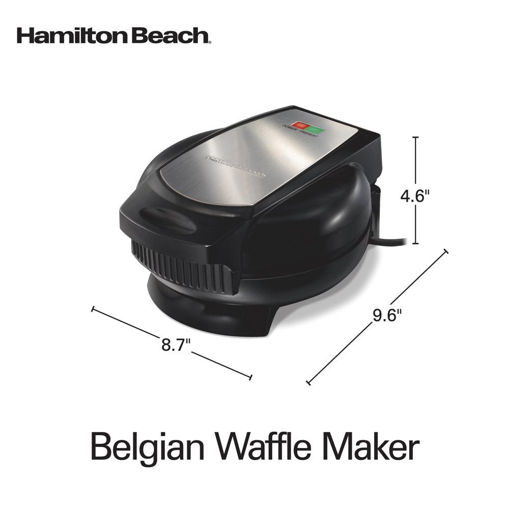 Belgian Waffle Maker with Easy to Clean Non-Stick Plates, Black 26072