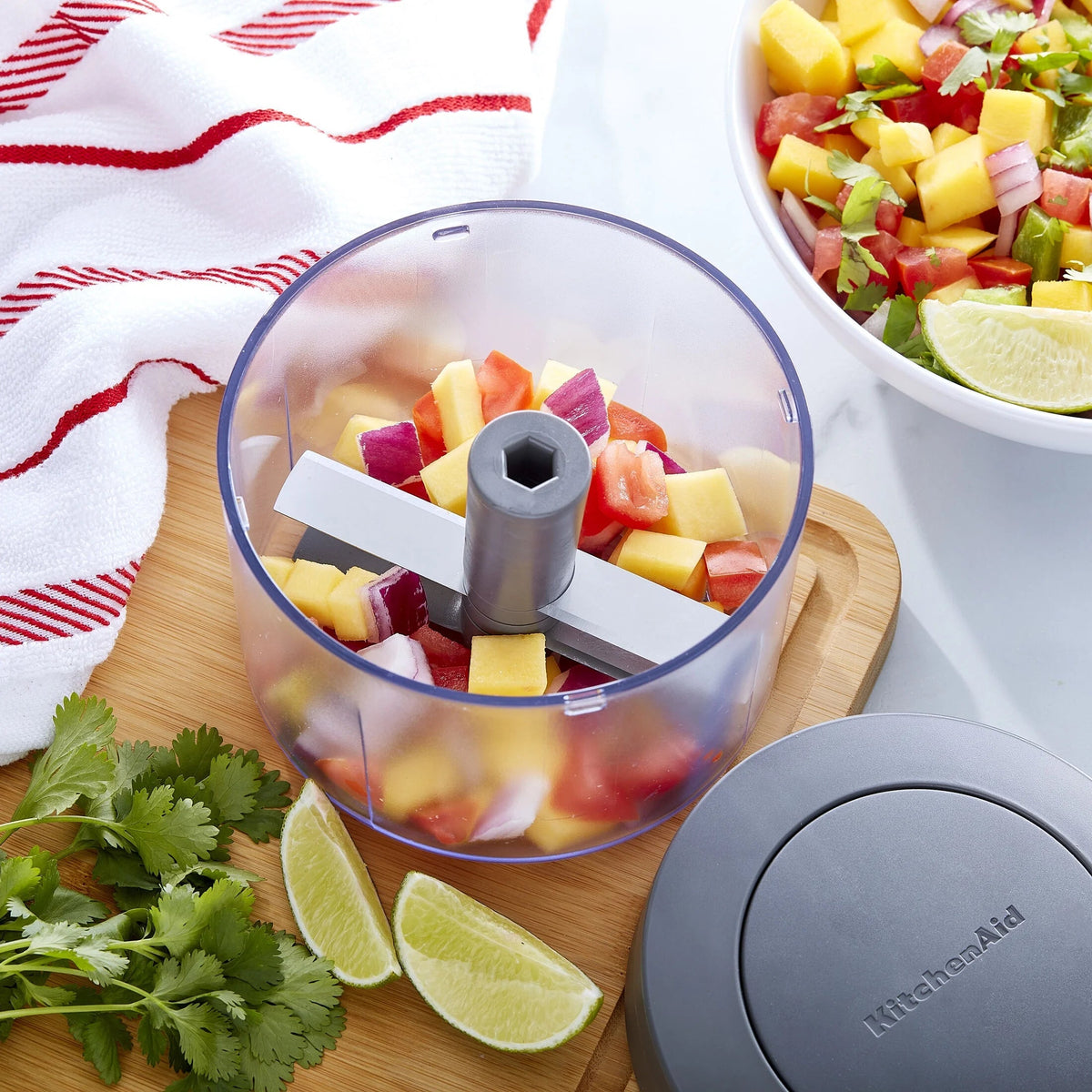 Manual Pull Food Chopper and Processor, Charcoal