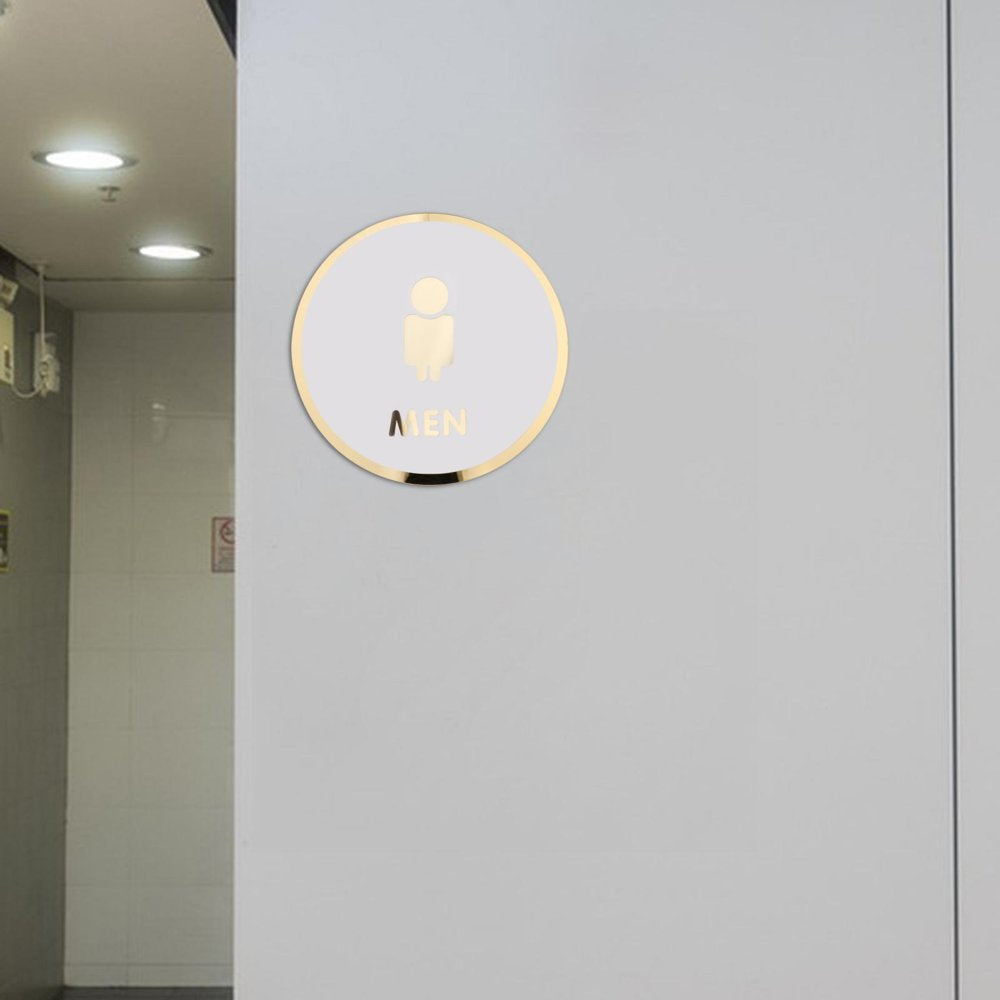 Toilet Door Sign Bathroom Sign Acrylic Pictogram Toilet Symbol Bathroom Door Signage Restroom Sign for Commercial Public Place Store Mall Style D