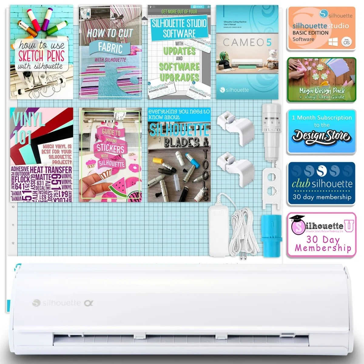 Silhouette White Cameo 5Α Alpha W/ 15" X 15" Pink Heat Press & Siser HTV
