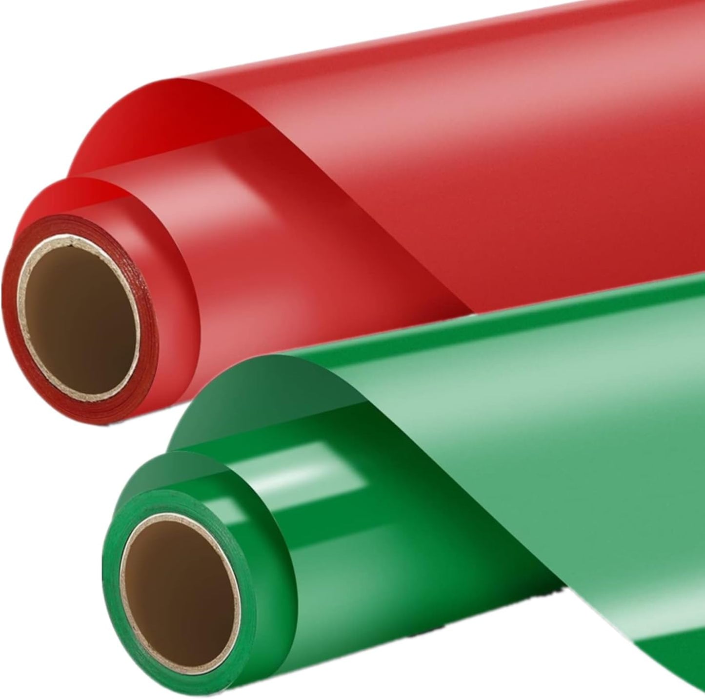 Glossy Green & Matte Red Permanent Vinyl - 12" X 11FT Adhesive Permanent Vinyl Roll Compatible with Cricut Cutting Machine