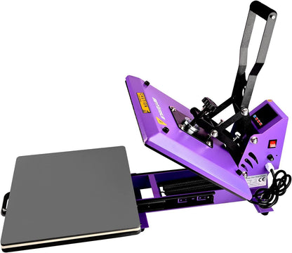 Heat Press 15X15 Inch Digital Heat Press Machine, Slide Out Industrial Quality T-Shirt Heat Transfer Machine Purple