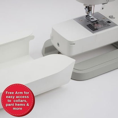 SINGER M1150 Portable Sewing Machine White – Accessories Included | 16 Stitches, Top Drop-In Bobbin, 4-Step Buttonhole, Free Arm, LED Light | Ideal Sewing Machine for Home Projects