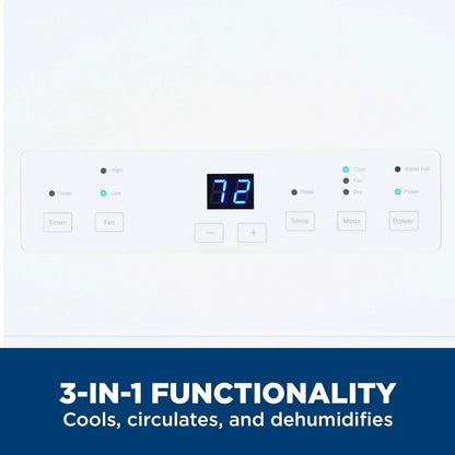 6,100 BTU Portable Air Conditioner for Small Rooms up to 250 Sq Ft., 3-In-1 with Dehumidify, Fan and Auto Evaporation, Included Window Installation Kit 6100 BTU White