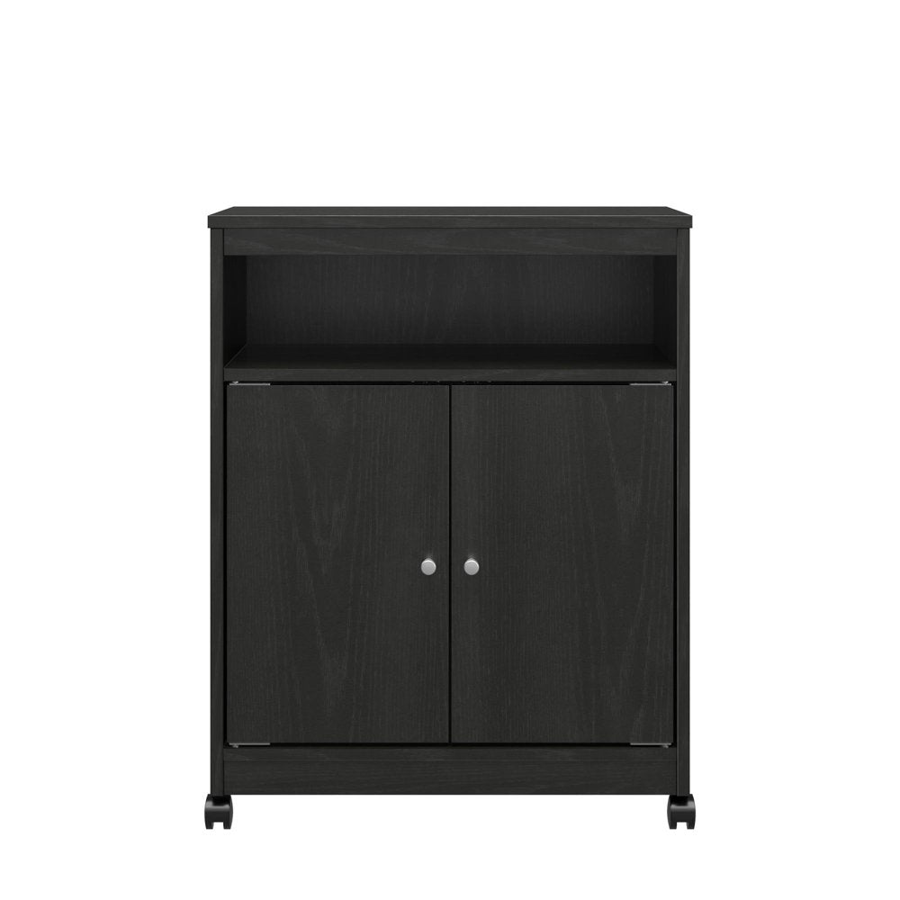 Landry Kitchen Microwave Cart, Black Oak