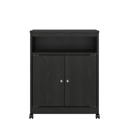 Landry Kitchen Microwave Cart, Black Oak