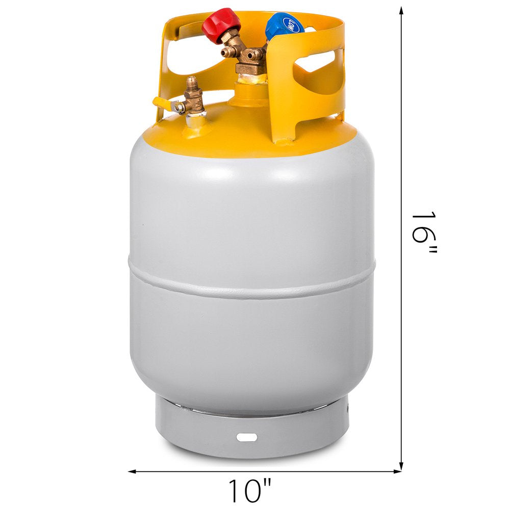 Refrigerant Recovery Tank 30Lbs,Tank Gray and Yellow,Recovery Reclaim, Cylinder Tank 400Psi R410A Rated