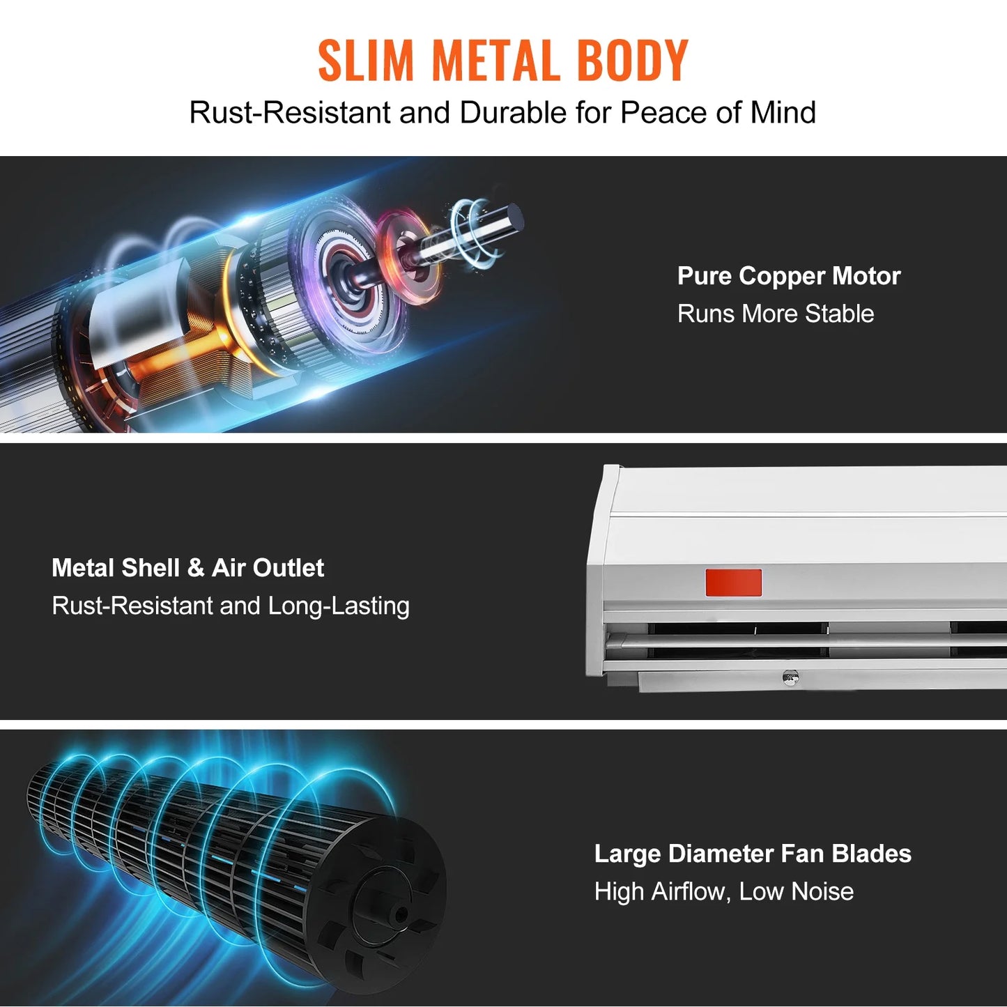 48" Commercial Indoor Air Curtain (1200 DOE) Air Conditioner, White