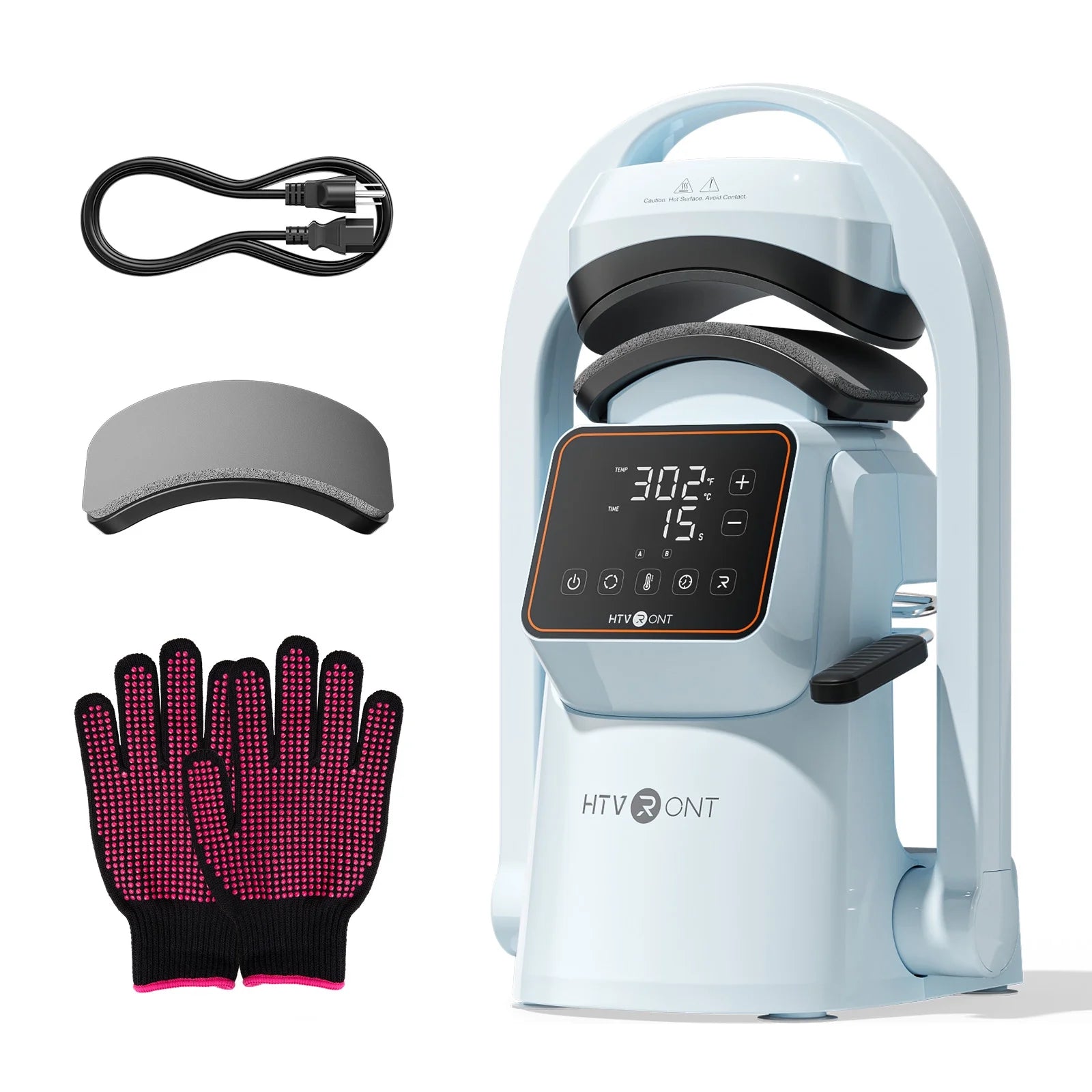 HTVRONT Auto Hat Press Machine - Hat Heat Press Machine with Precise Temp&Timer Control, A300 Hat Heat Press Machine for Caps with 2 Platens, Compatible with DTF Film, Embroidery Patches, Sublimation