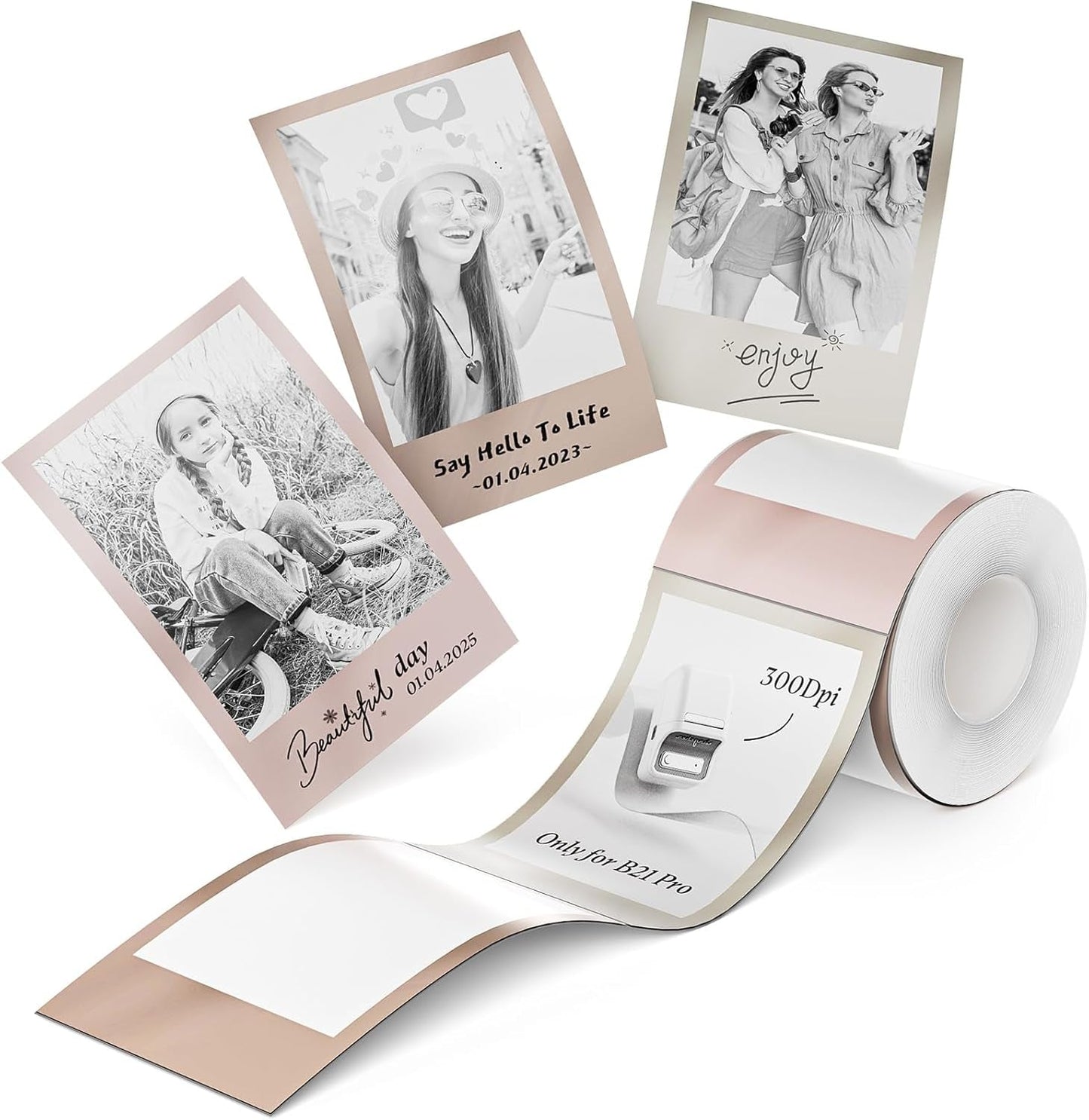 NIIMBOT Photo Papers Only Compatible with Pro Series Label Makers, Thermal Picture Labels Good Idea to Print Photos, Beauty Memories, Note,List (2.13''X3.3''-54X84Mm)