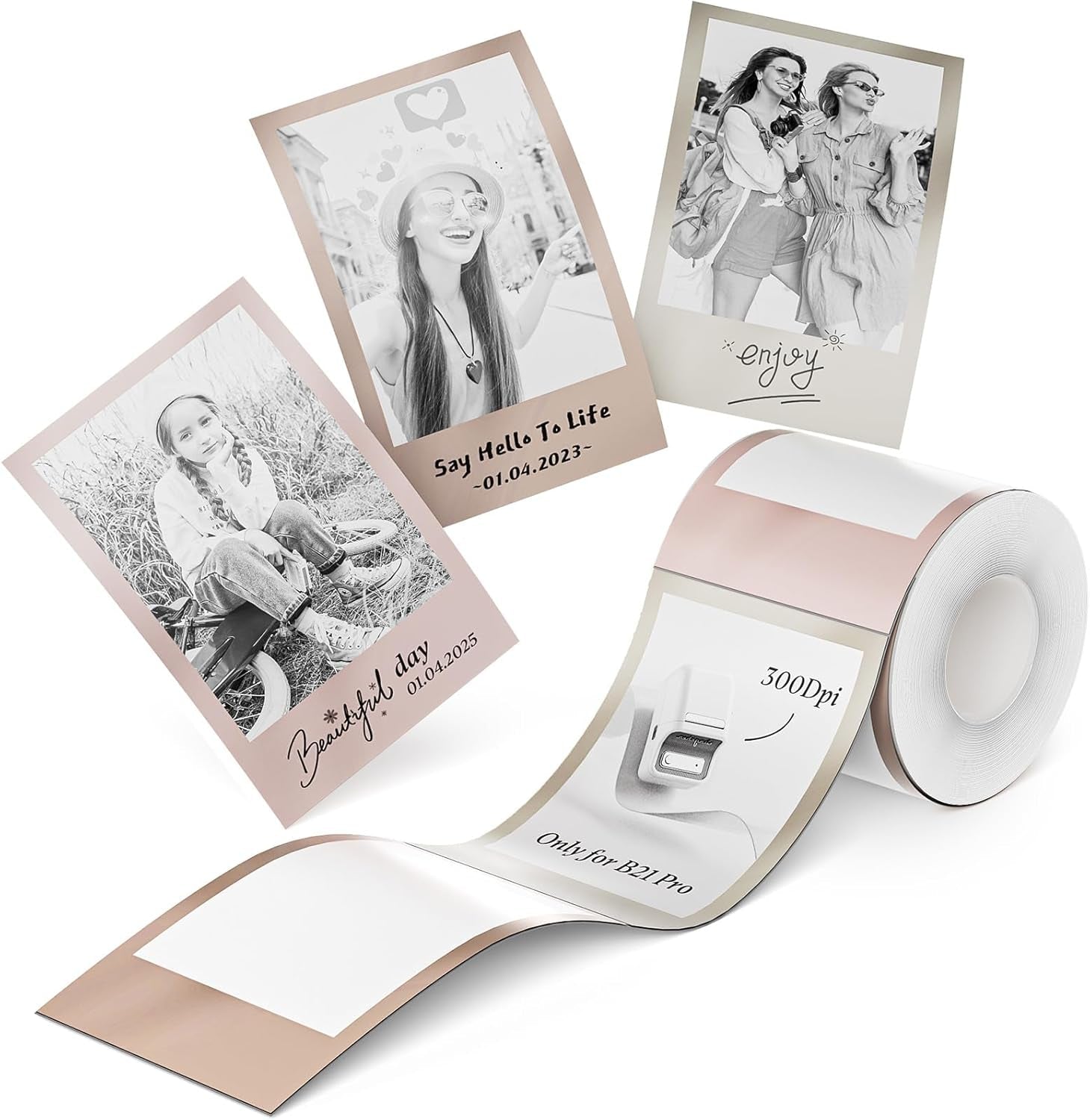 NIIMBOT Photo Papers Only Compatible with Pro Series Label Makers, Thermal Picture Labels Good Idea to Print Photos, Beauty Memories, Note,List (2.13''X3.3''-54X84Mm)