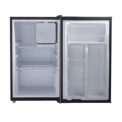 2.7 Cu Ft One Door Mini Fridge, Stainless Steel Look, New, Width 19.1"