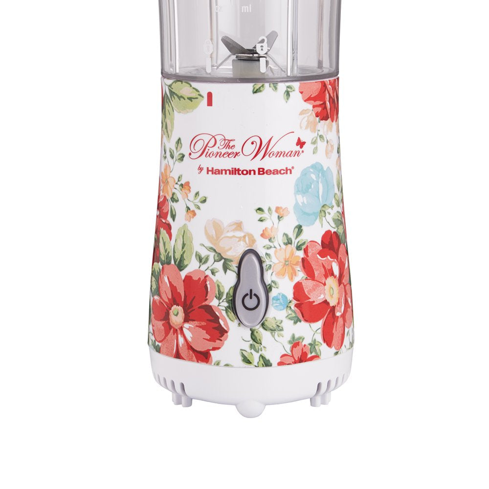 Vintage Floral Personal Blender with Travel Lid by Hamilton Beach, 51170