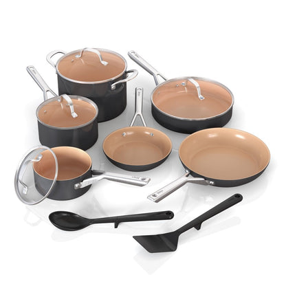 Extended Life Essential Ceramic 12-Piece Cookware Set, Nonstick, PFOA/PFAS Free, CW89012