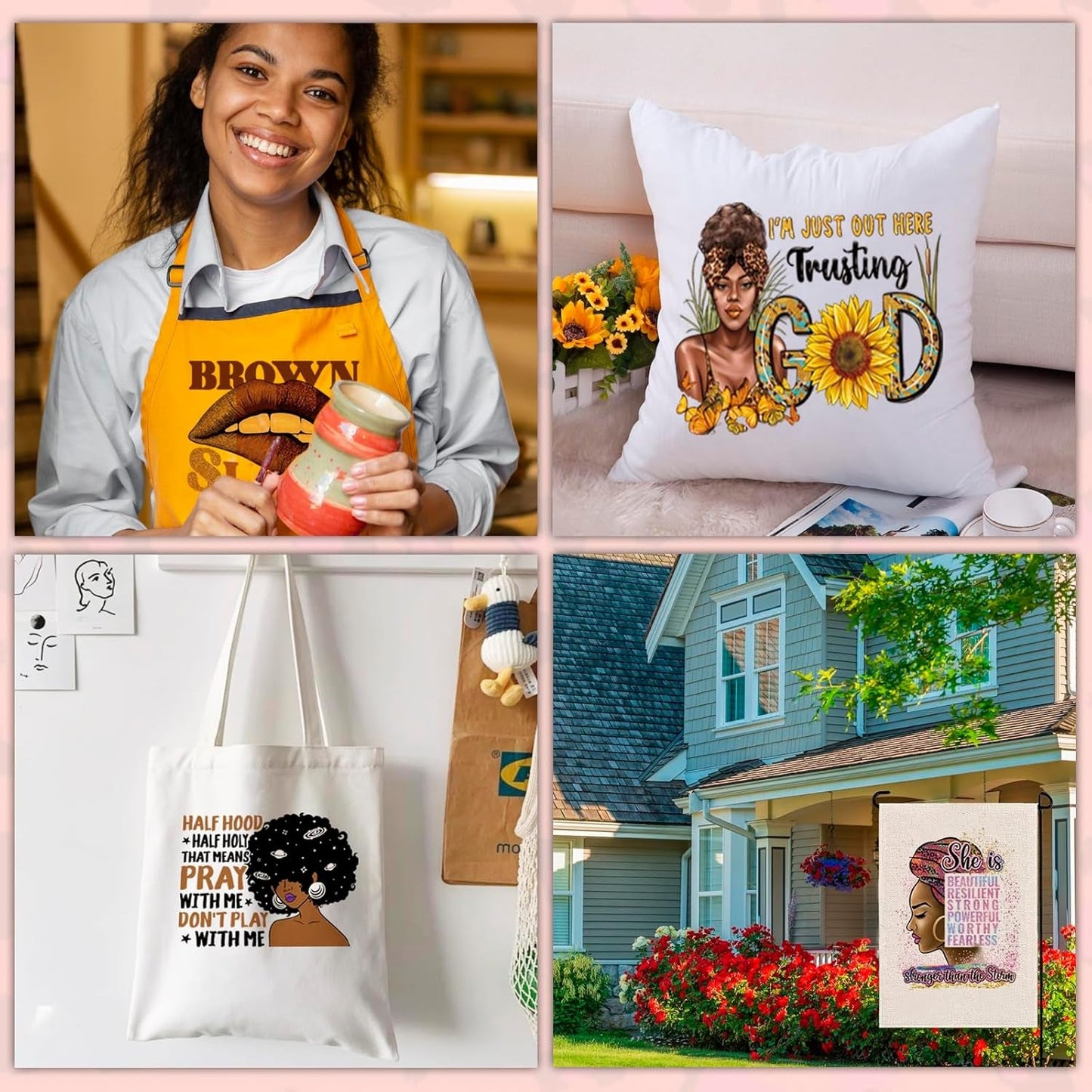 24 Sheets Black Girl Iron on Transfers for T-Shirts, DTF Transfers Ready to Press Black Women Black History DTF Transfers Ready to Press Heat Transfer Vinyl Vinyl Stickers for Clothes Bag Pillow Craft