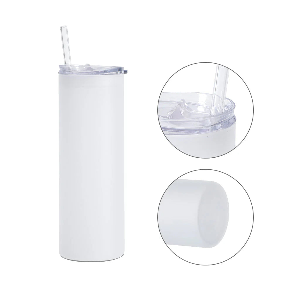 Wholesale 25 OZ Sublimation Glass Tumbler Blanks Straight Frosted with Slide Lid and Glass Straw 12 Pack & 36 Pack & 72 Pack