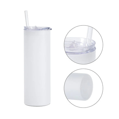 Wholesale 25 OZ Sublimation Glass Tumbler Blanks Straight Frosted with Slide Lid and Glass Straw 12 Pack & 36 Pack & 72 Pack