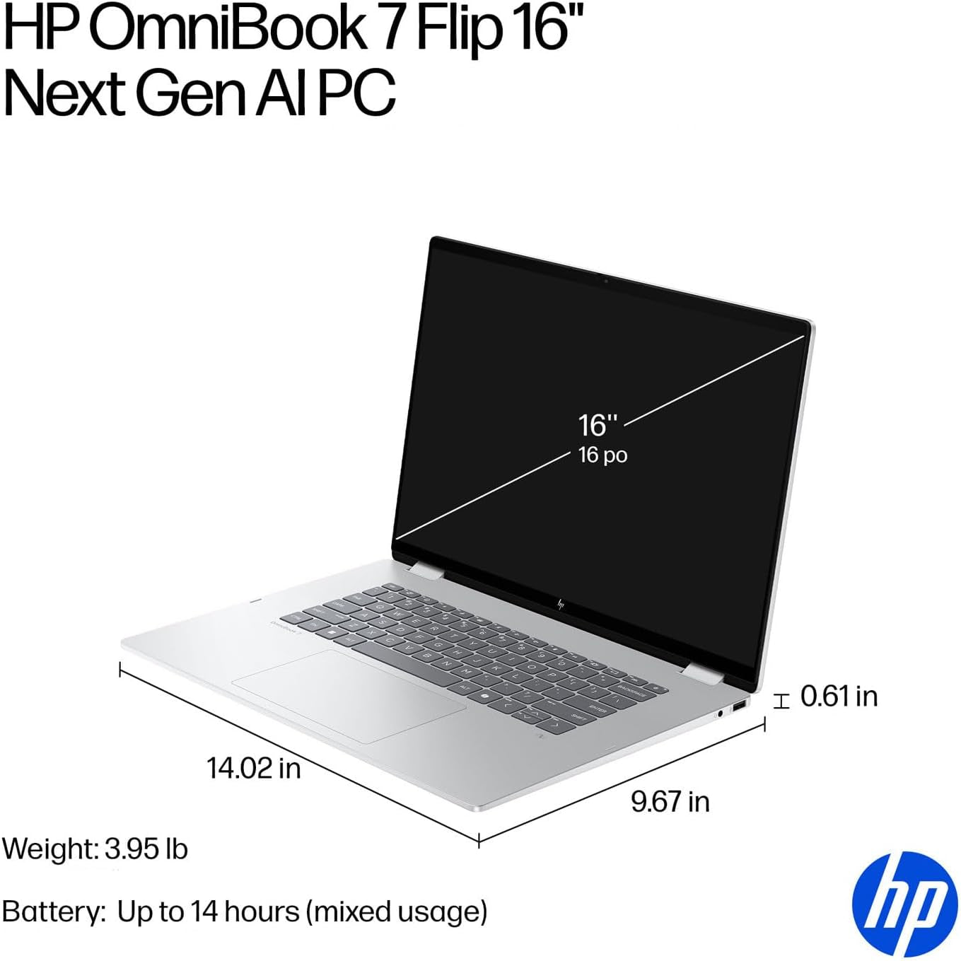 2026 HP Omnibook 7 Flip (Next Gen Envy X360) 2-In-1 Laptop (16" FHD+ Touchscreen, Intel Ultra 7 258V, 32GB DDR5 RAM, 1TB SSD, Arc 140V GPU (16GB), MPP Stylus), AI PC, IR Webcam, Wi-Fi 7, Win 11 Pro