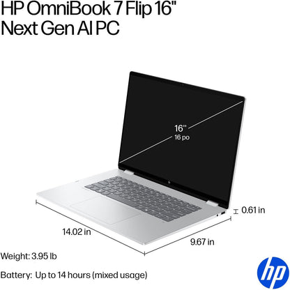 2026 HP Omnibook 7 Flip (Next Gen Envy X360) 2-In-1 Laptop (16" FHD+ Touchscreen, Intel Ultra 7 258V, 32GB DDR5 RAM, 1TB SSD, Arc 140V GPU (16GB), MPP Stylus), AI PC, IR Webcam, Wi-Fi 7, Win 11 Pro