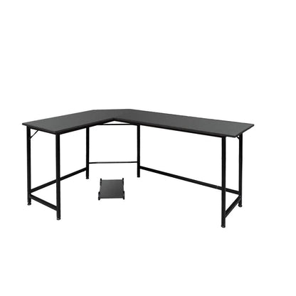 66" Wood L-Shaped Computer Gaming Desk Corner PC Latop Table Study Office Workstation Black