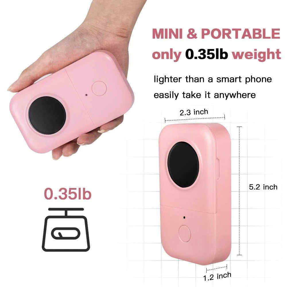 D30 Thermal Label Printer, Bluetooth Wireless Mini Pocket Smartphone Label Maker Machine with Tape, Compatible with Ios/Android, for Home, Office, and Supermarket（Pink）