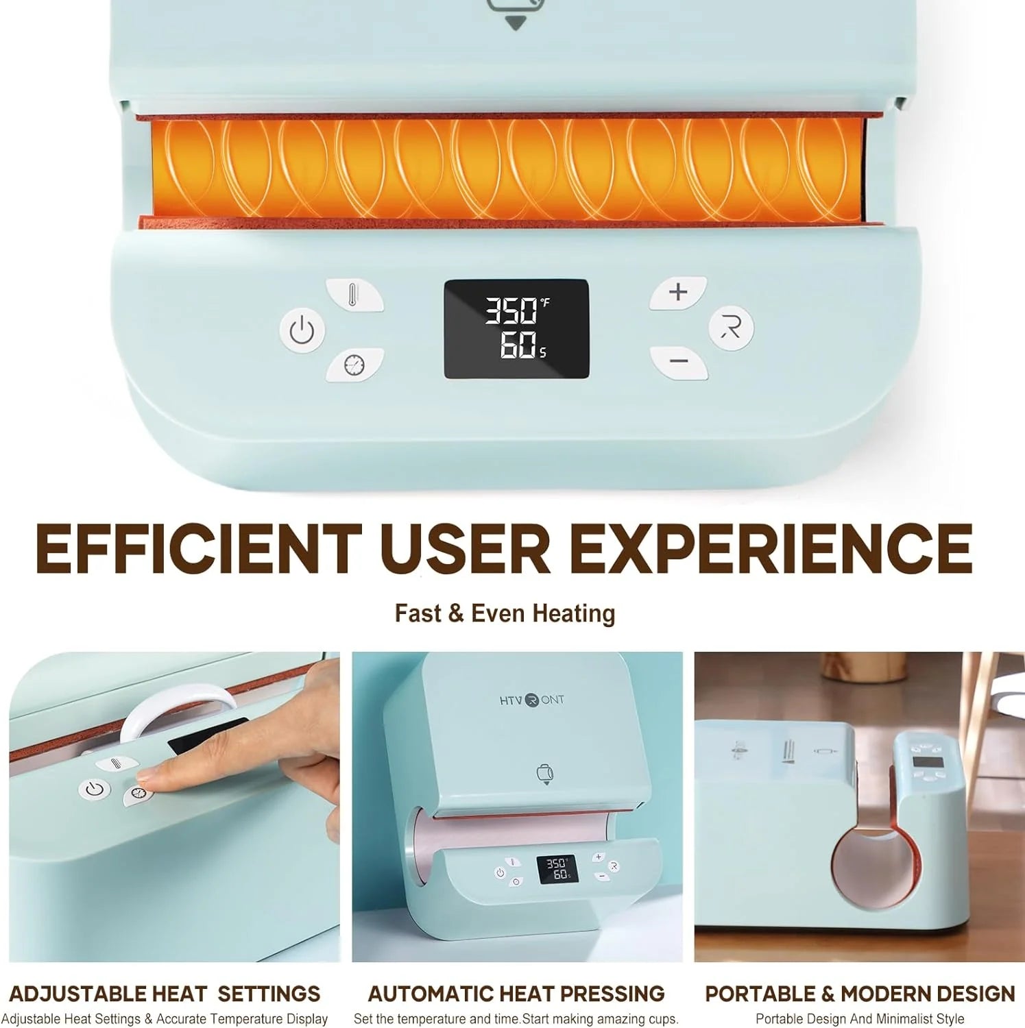 HTVRONT Auto+Tumbler Heat Press Machine + Materials Bundle