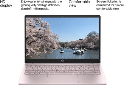 HP Laptop 2026 Edition with Copilot AI, 16GB RAM, 1TB SSD + 128GB UFS, Intel Processor, Long Battery Life, Lightweight, 1 Year Office 365, Windows 11 Home S for Students & Office, Type-C HUB, Pink