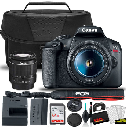 Canon EOS Rebel T7 DSLR Camera with 18-55Mm Lens (Wi-Fi) Bundle with Bag, 64GB Memory Card & Accessories (International Model)