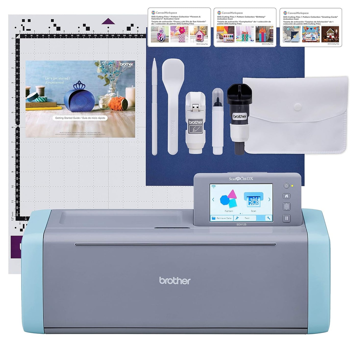 Brother Scanncut SDX125E Electronic DIY Cutting Machine with Scanner, Make Custom Stickers, Vinyl Wall Art, Greeting Cards and More with 682 Included Patterns