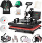 8 in 1 Heat Press Machine 15X15 Inch 360-Degree Swing Away Digital T Shirt Pressing Machine Multifunction Heat Transfer Sublimation Combo for T Shirts Mugs Hat Plate Cap