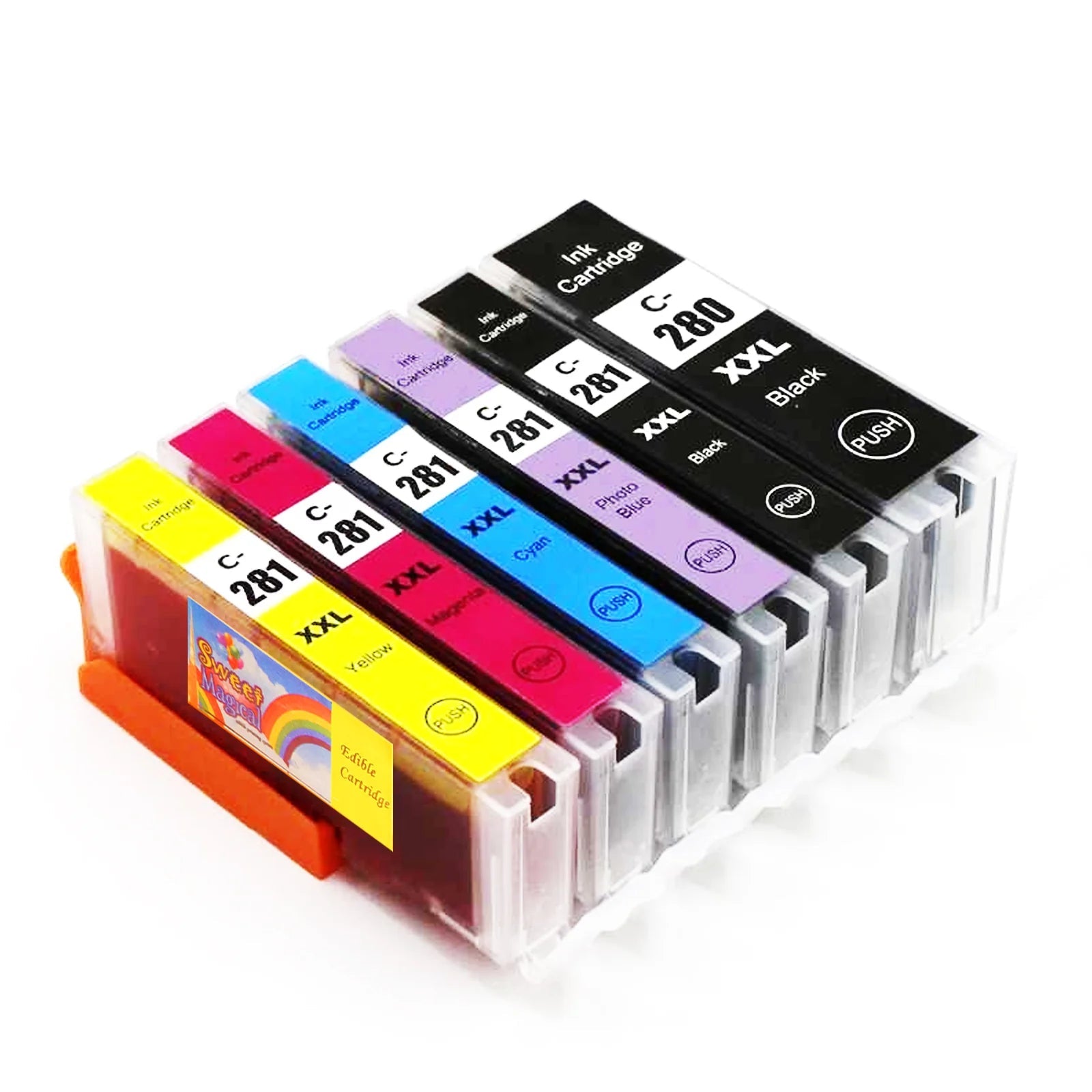 Edible Ink Cartridge for PGI-280 / CLI-281 (6-Pack PB Blue Include) (Canon Compatible)