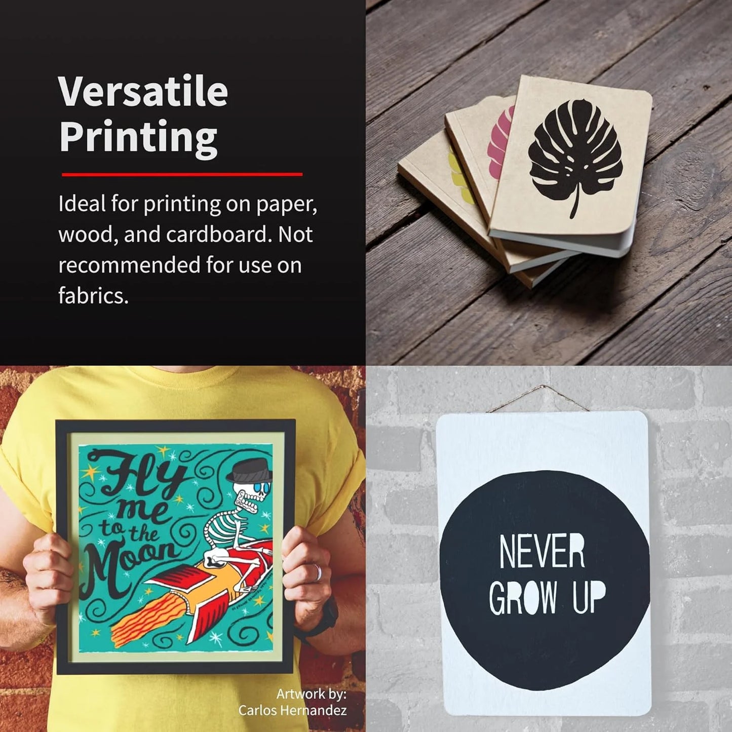 Permanent Acrylic Screen Printing Ink, 8 Oz., Black