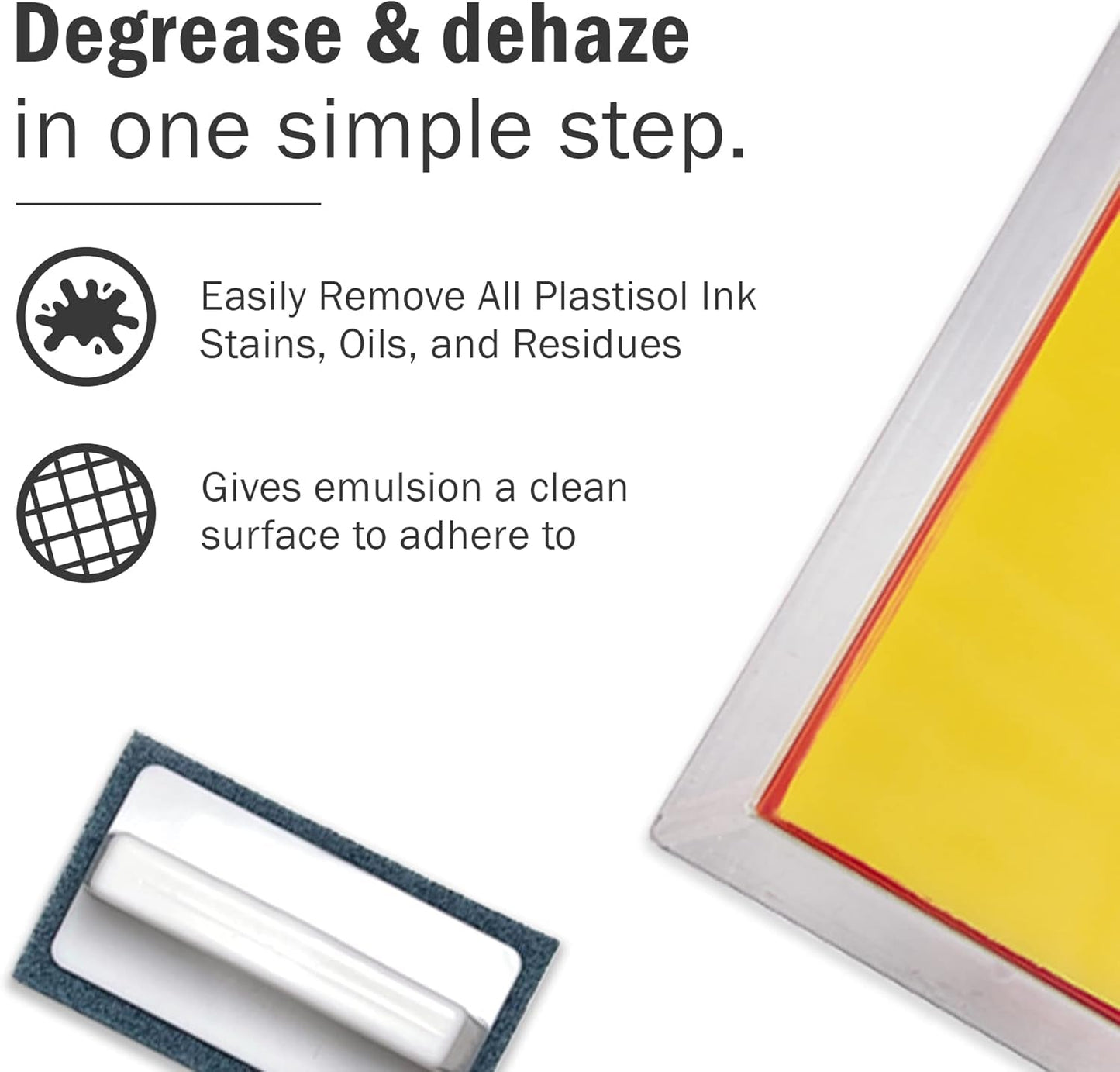 Ecotex® Liquid Haze Degreaser (Pint - 16Oz.) - Dehazer and Ghost Image Remover for Screen Printing Screens, Screen Printing Ghost Image Remover and Mesh Cleaner - Eco-Friendly Screen Printing Supplies