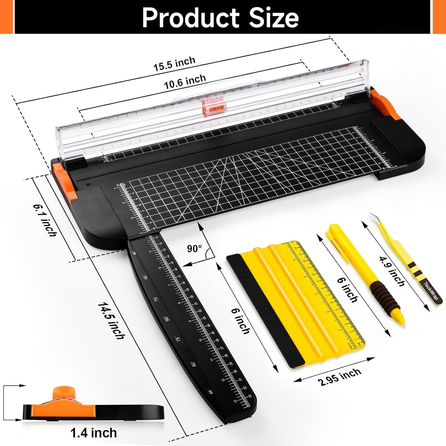 Paper Cutter & A4 Trimmer – Straight Cutter for Paper with Craft Tool Kit, Squeegee, Removal Pen & Tweezers for Scrapbooking, DIY Crafts, Card Making, Labels, Gift Cards, Cardstock & Photos