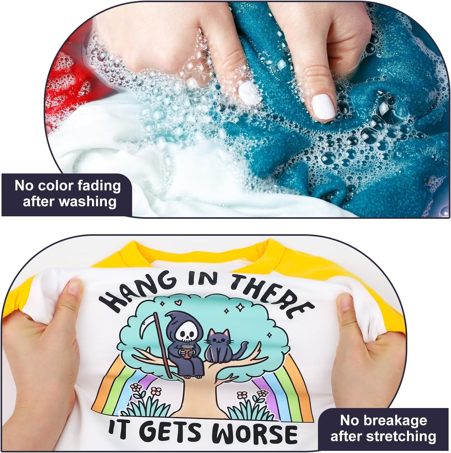 Printable Heat Transfer Paper for T-Shirts Heat Press 8.3" X 11.7"?12 Sheets Matte Printable Heat Transfer Vinyl for Inkjet Printer, Iron on Transfer Paper for Both Light and Dark Fabric