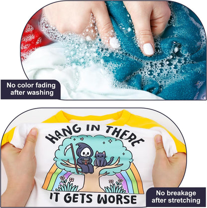 Printable Heat Transfer Paper for T-Shirts Heat Press 8.3" X 11.7"?12 Sheets Matte Printable Heat Transfer Vinyl for Inkjet Printer, Iron on Transfer Paper for Both Light and Dark Fabric