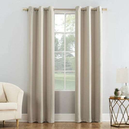 Blackout Energy Efficient Grommet Single Curtain Panel, 40"X84", Beige