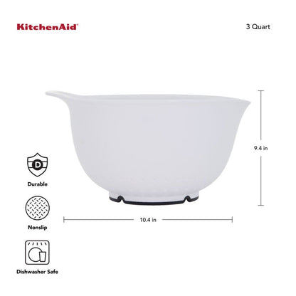 21-Piece Plastic with Non-Skid Bottom Mixing Bowl and Measuring Set White