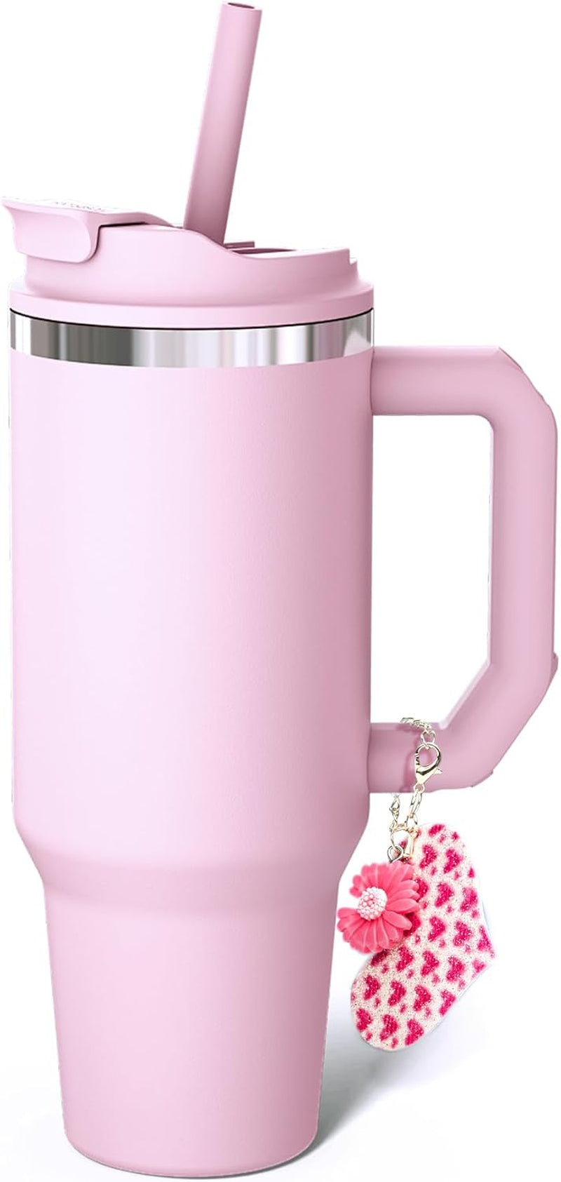 36 Sets Sublimation Blanks for Making Car Cup Charms, Tumbler Cup Accessories for DIY Heat Transfer Craft Gifts, Contains Glitter Blanks Daisy Charms Chains Jump Rings