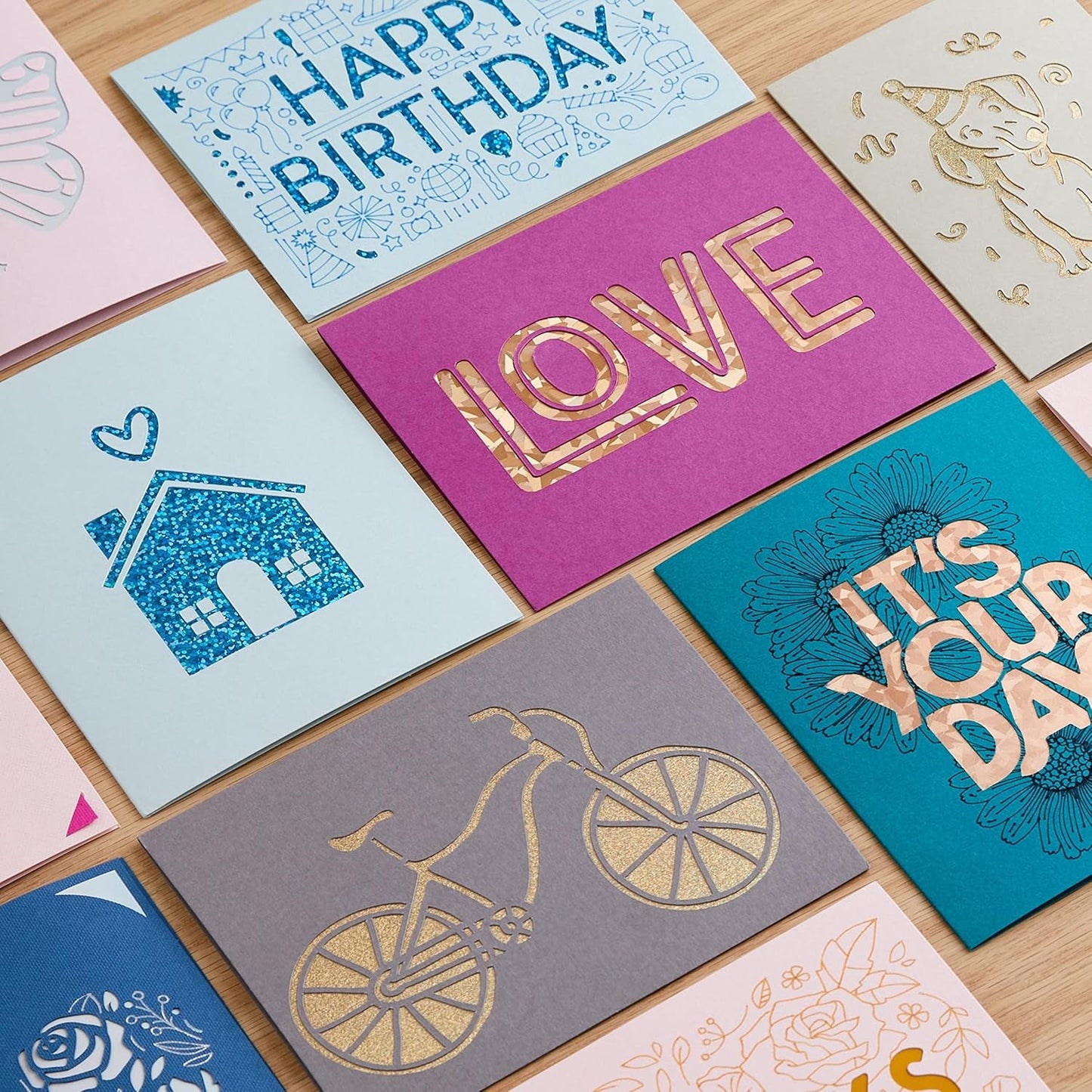 Cricut Cutaway Cards R10, Intricately Design Birthday Cards, Thank You Cards, Custom Greeting Cards, Holographic Backer, Compatible with Cricut Joy/Maker/Explore Machines, Pastel Sampler (18 Ct)