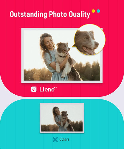 Liene Amber M100/M200/M110/M210 4X6" Photo Printer 80 Sheets Photo Paper & 2 Ink Cartridges Refill, Dye Sublimation, Only for Liene DHP512/DHP513/DHP514/DHP515 Printer, for Display, Framing, Scrapbook