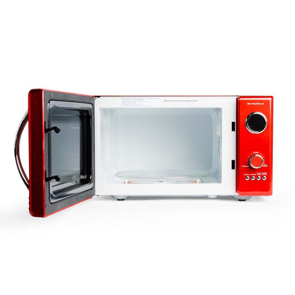 Retro 0.9 Cu. Ft. 800 Watt Countertop Microwave Oven, Retro Red