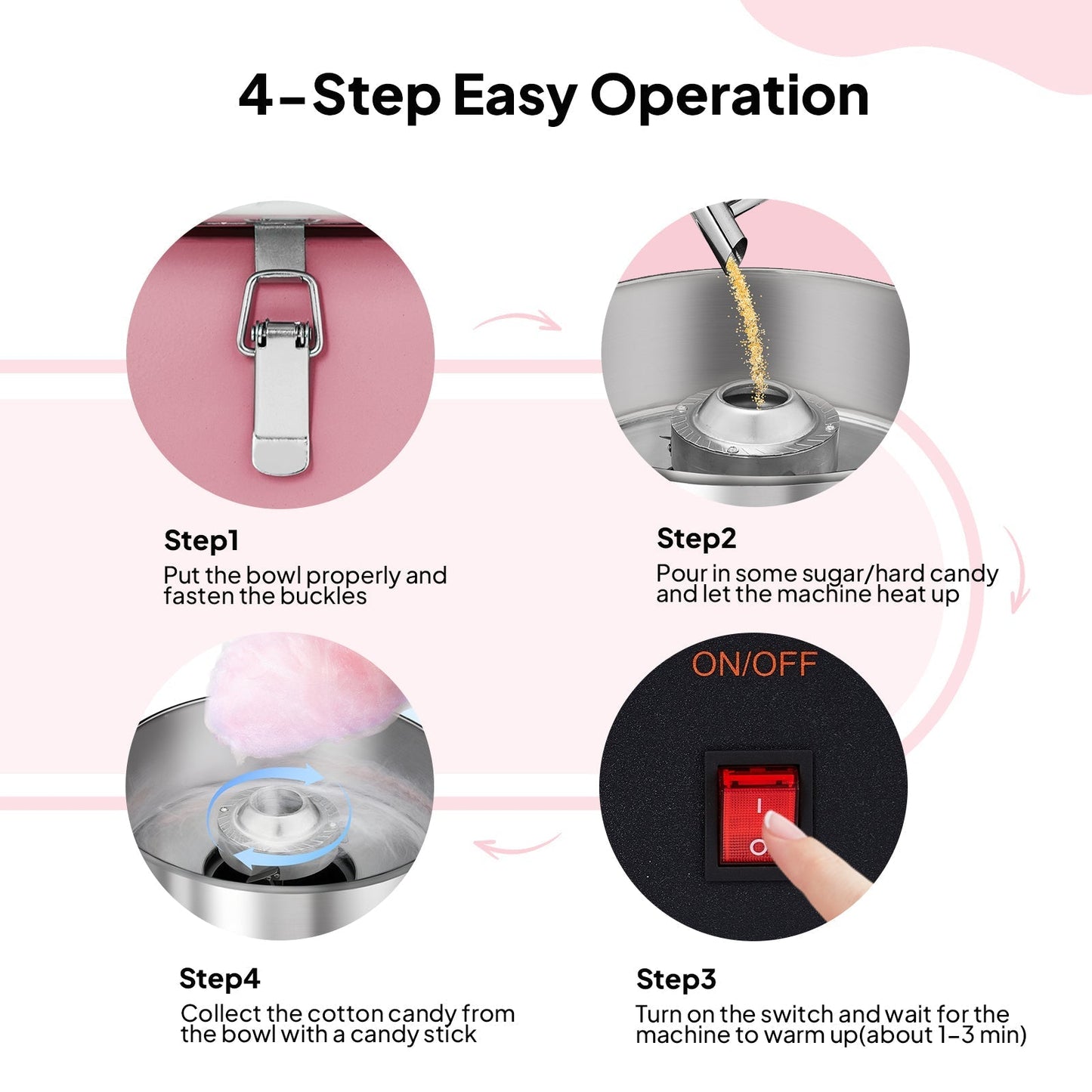 15" Cotton Candy Machine Maker Commercial Candy Floss Maker Stainless Steel