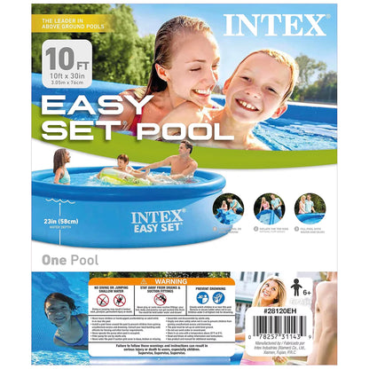 : : Easy Set Pool - 10' X 30" - Inflatable above Ground Swimming Pool, Puncture-Resistant Material, 1018 Gal Cap, Kids-Family Water Play, 28120EH