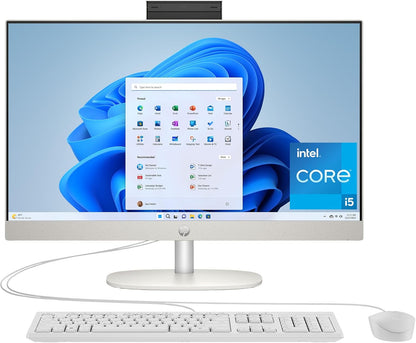 HP 23.8 Inch All-In-One Desktop PC, FHD Display, Intel Core I5-1334U, 16 GB RAM, 512 GB SSD, Intel UHD Graphics, Windows 11 Home, Shell White, 24-Cr0112 (2025)