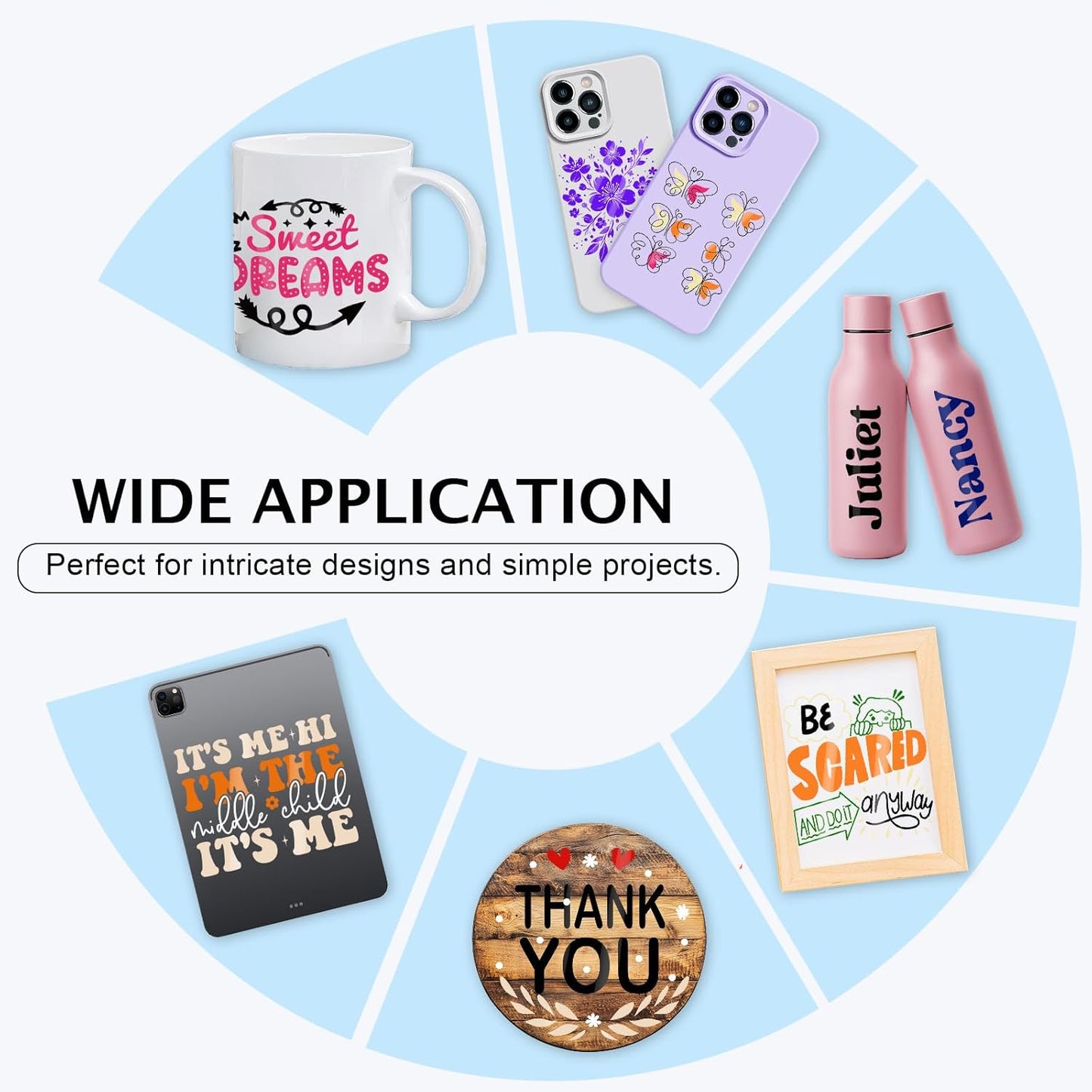 001 Glossy Permanent Vinyl - 12In X 3Ft Rolls 10 Colors Adhesive Vinyl for Cricut, Silhouette, Cameo Cutters, Signs, Scrap-Booking, Craft Cutters