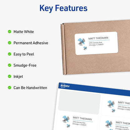 Half-Sheet Printable Shipping Labels, 5.5" X 8.5" Customizable Stickers, White, 50 per Pack, 100 Blank Mailing Labels Total, Great for Mailing, Shipping, Organizing, and More (2-Pack of 8126)