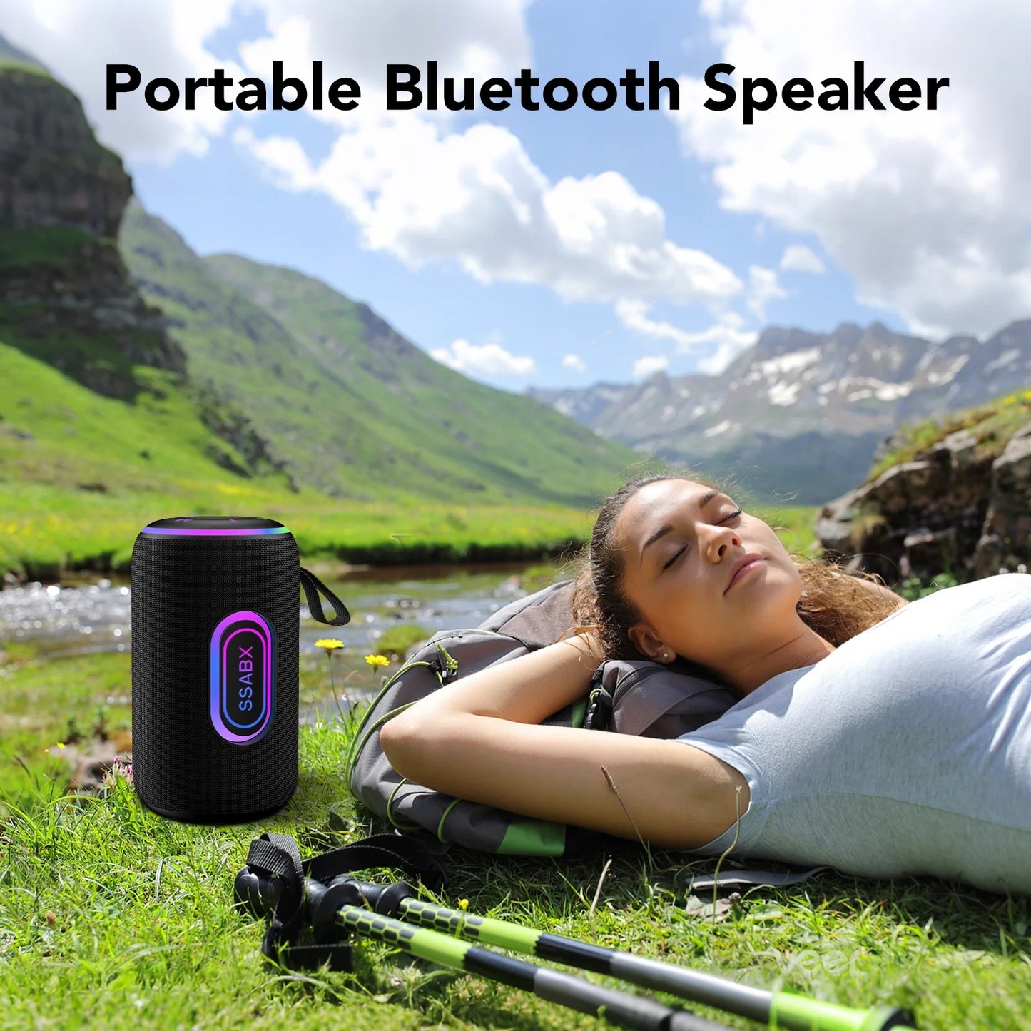 Portable Bluetooth Speaker, IPX7 Waterproof Wireless Speaker, 35W Loud Stereo Sound, 30H Playtime, 10 Colorful RGB Lights, TWS Pairing, Bluetooth 5.4 for Outdoor/Home/Party, Gift Ideas