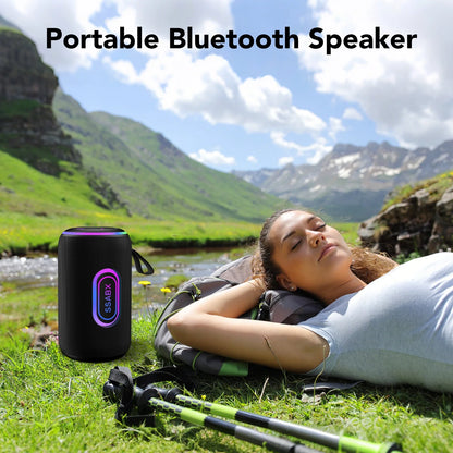 Portable Bluetooth Speaker, IPX7 Waterproof Wireless Speaker, 35W Loud Stereo Sound, 30H Playtime, 10 Colorful RGB Lights, TWS Pairing, Bluetooth 5.4 for Outdoor/Home/Party, Gift Ideas
